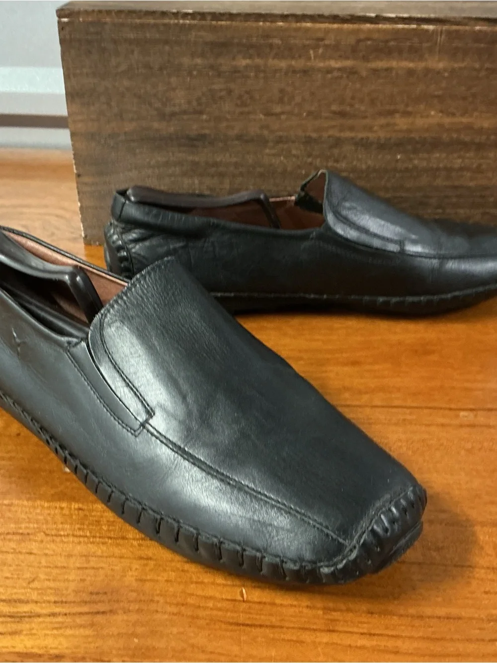 Pikolinos Men Black Leather Driving Moc Slip On Loafer Size 44EU 10-10.5US